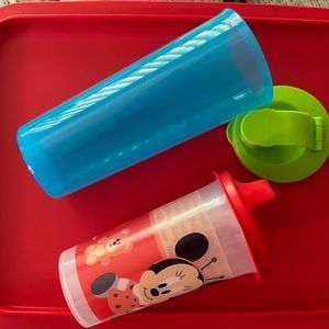 Tupperware Disney Minnie Tumblers Set Of 2 Toddler Kids Drinkware Storage